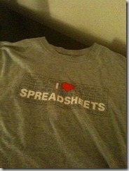 I heart spreadsheets t-shirt