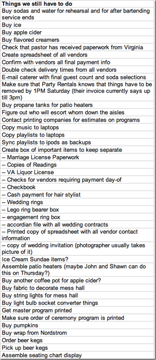 Our final wedding to-do lists | Detailed wedding to-do list templates